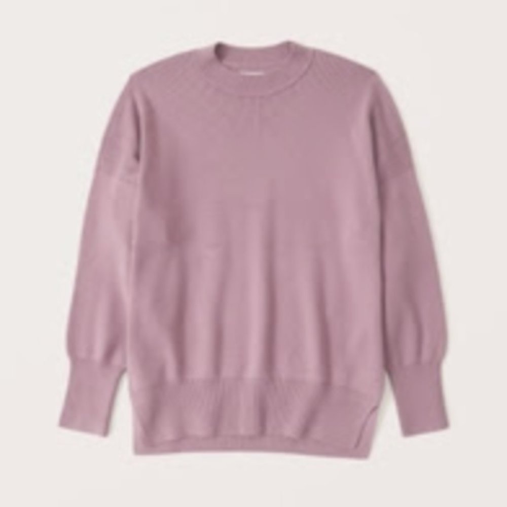 Abercrombie Women's LuxeLoft Oversized Legging-Friendly Crew Sweater Soft AF